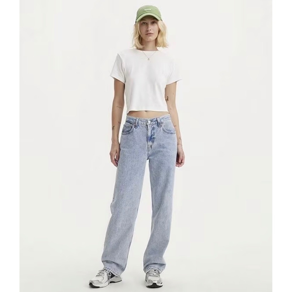 Levis Low Pro Straight Jeans Womens 29 Light Wash Relaxed Mid Rise Denim NEW